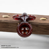 Red Blizzard Triple Horn 14mm Slide by OEKP Glass