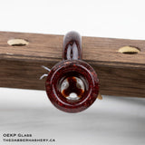 Red Blizzard Single Horn 19mm Slide by OEKP Glass