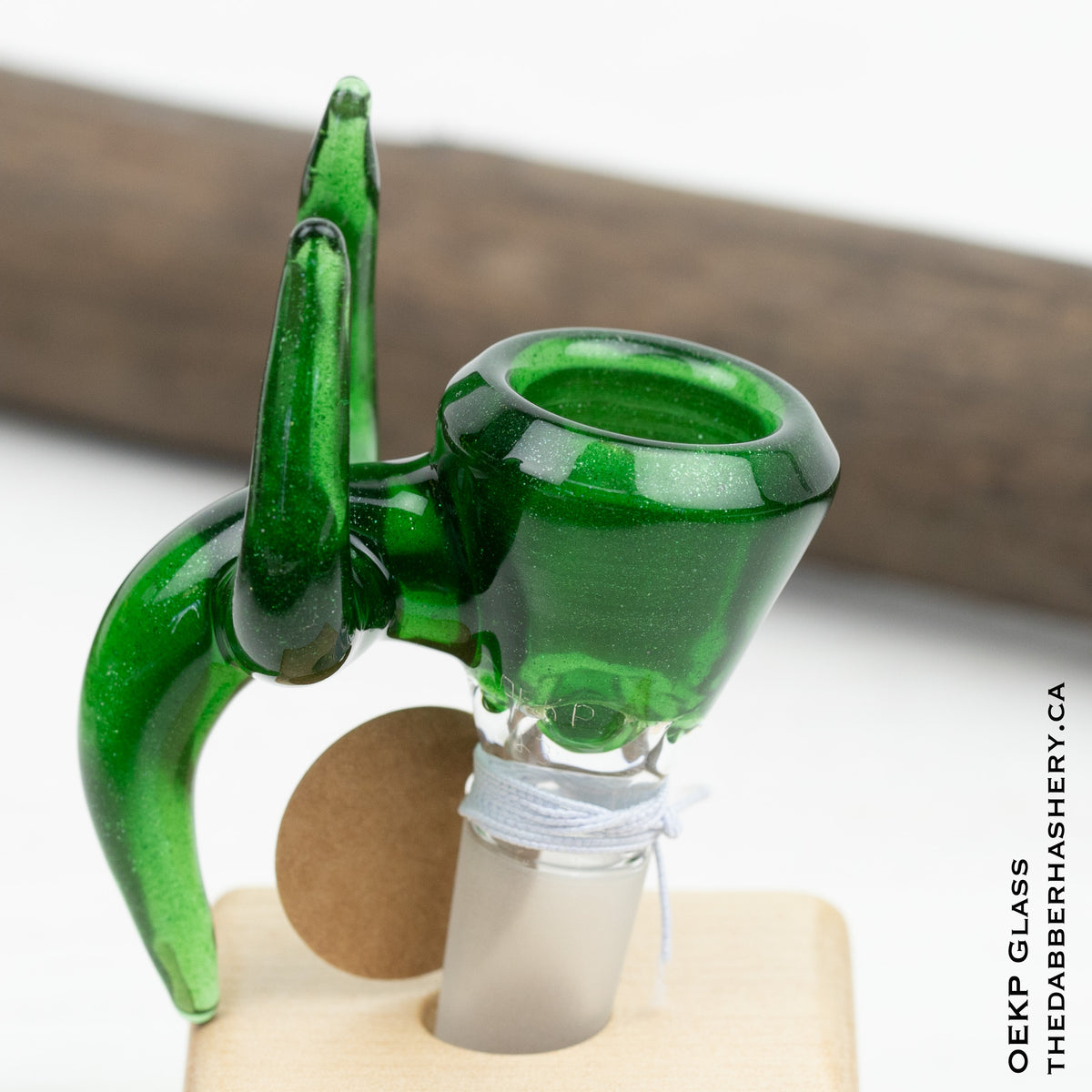 Green Stardust Triple Horn 14mm Slide by OEKP Glass – The Dabber Hashery