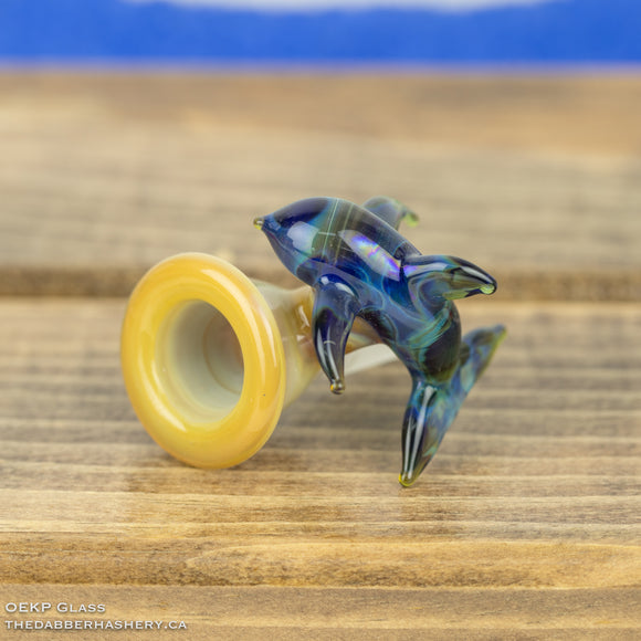 14mm Multi-Hole Dolphin Slide OE44A by OEKP Glass