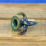 14mm Triple Horn Triple-Hole Slide OE44J by OEKP Glass