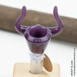 Wildberry Satin Triple Horn 14mm Slide by OEKP Glass