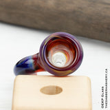 Amber Purple Single Horn 14mm Slide by OEKP Glass