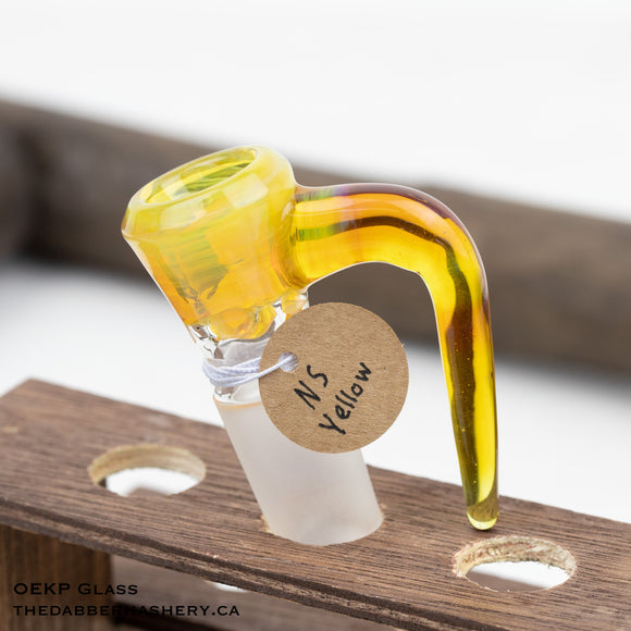 NS Yellow Single Horn 19mm Slide by OEKP Glass