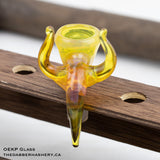 NS Yellow Triple Horn 14mm Slide by OEKP Glass