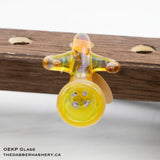 NS Yellow Triple Horn 14mm Slide by OEKP Glass