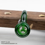 Green Stardust Single Horn 19mm Slide by OEKP Glass