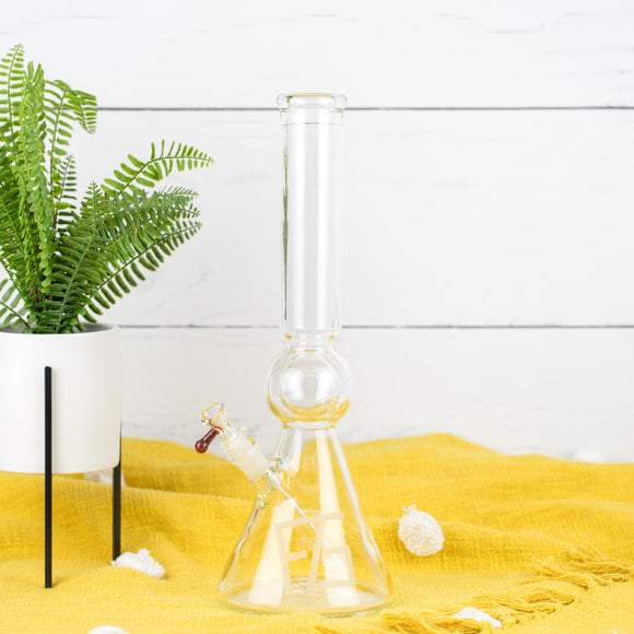 Clear Ball Beaker by Full Zirkl Glass