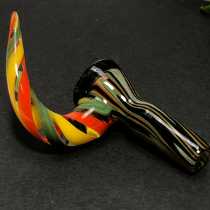 Fully Worked Horn Slide 14mm by East Coast Glassworks